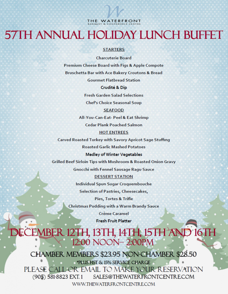 57th Annual Holiday Lunch Buffet – The Waterfront Centre